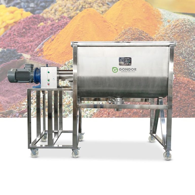 High-efficiency horizontal ribbon mixer for bulk materials