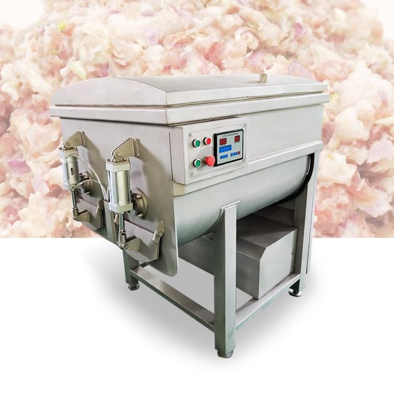 High-efficiency sausage meat mixer with vacuum technology