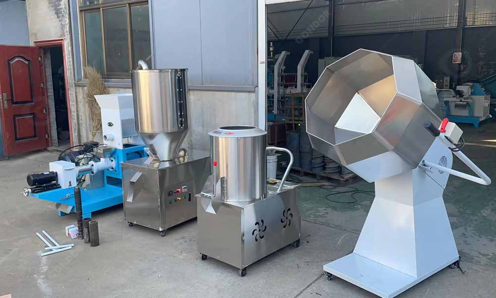 Dog food production line setup in Bolivia