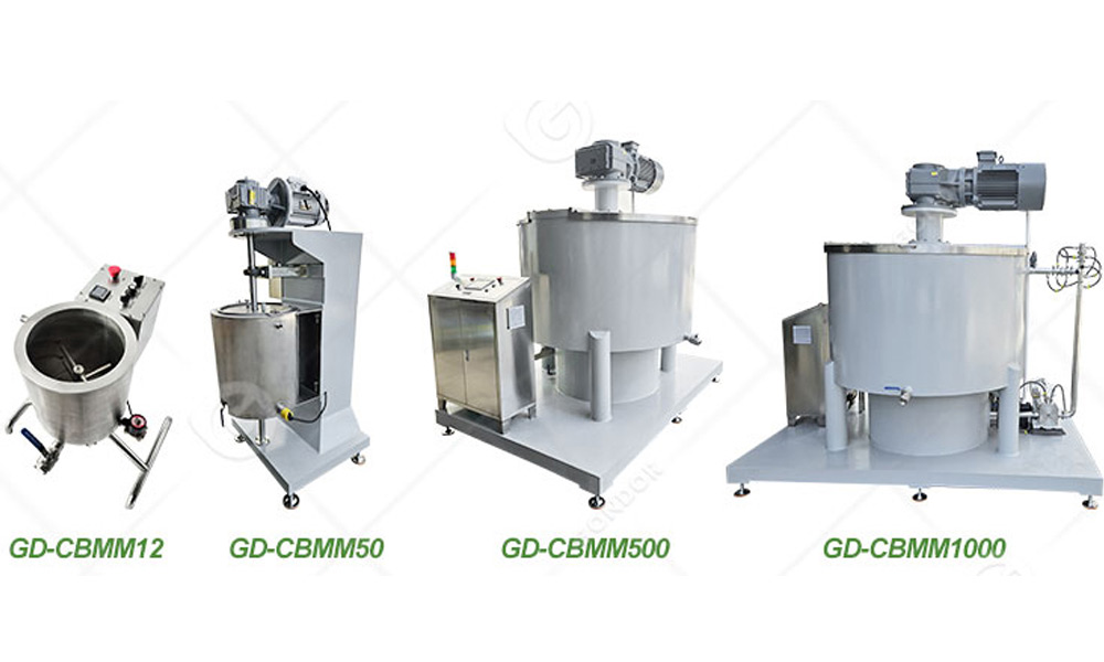 Chocolate grinding machine for different chocolate viscosities