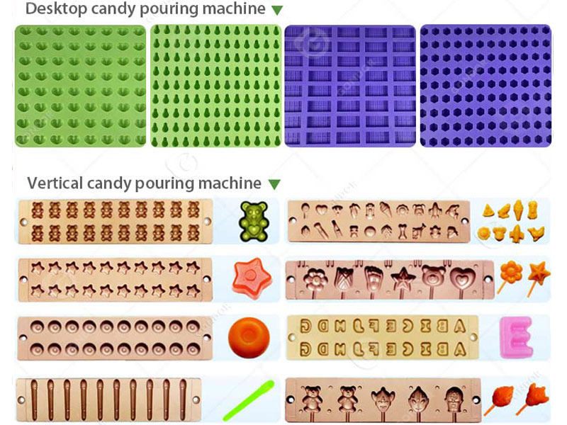 Gummy mold machine for various sizes