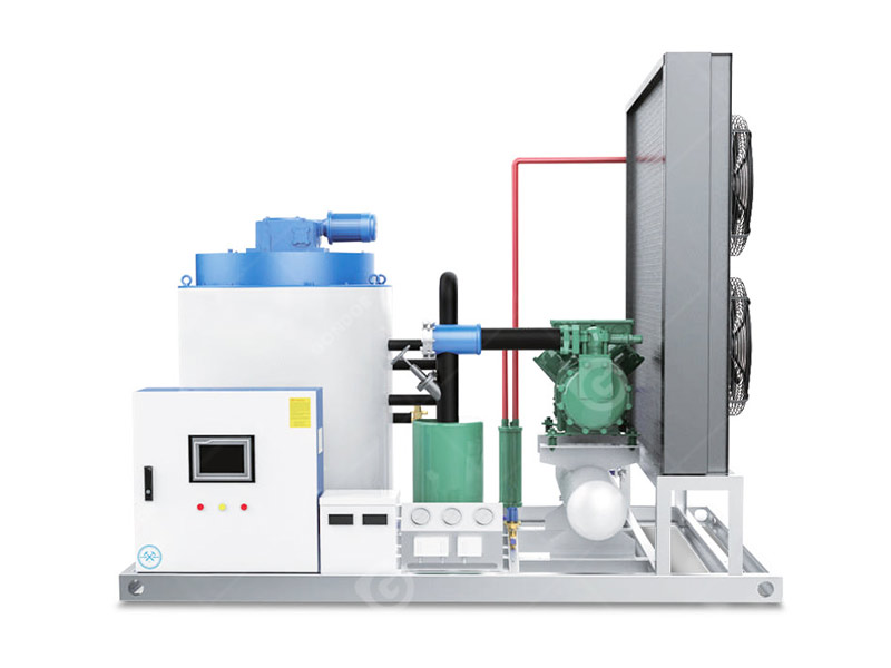 Automated commercial flake ice machine for continuous ice production