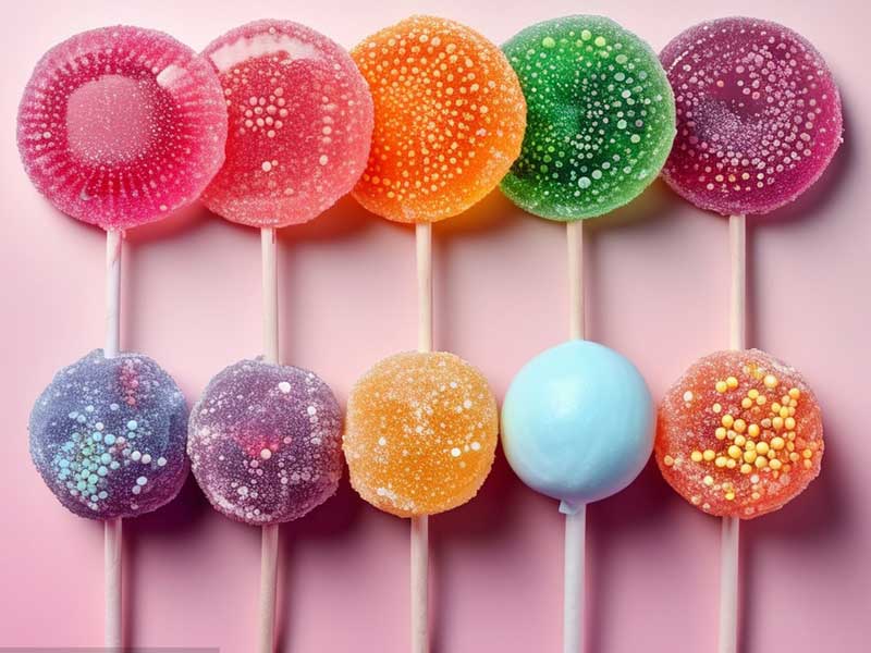 Automatic lollipop forming and shaping machine in action