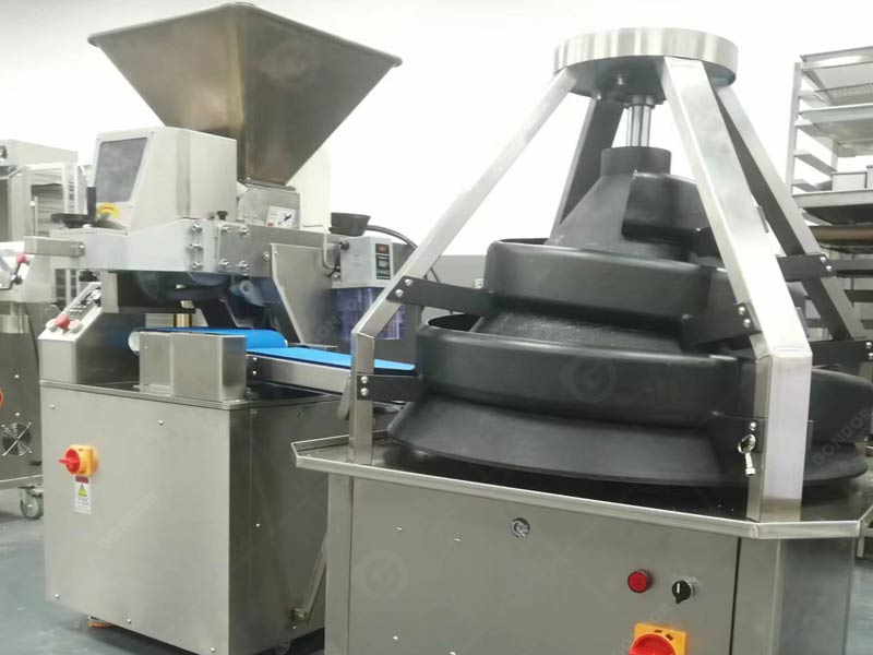 set of dough divider rounder machine and conical dough rounder for bakery production