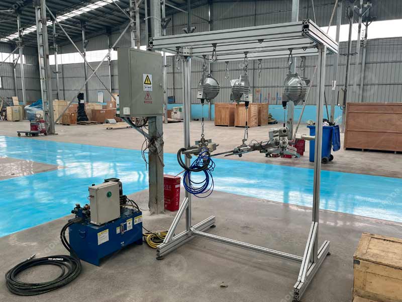 Efficient pig head hydraulic shear for high-volume slaughter processing