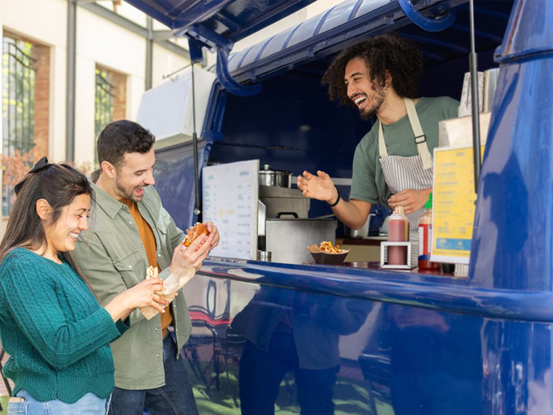 Commercial mini food truck trailer for small-scale catering businesses