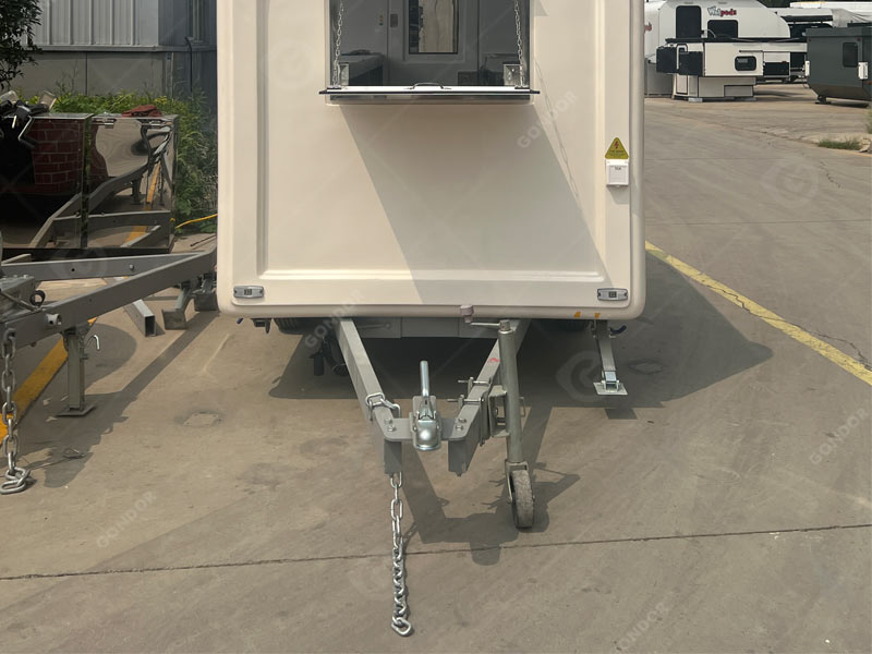 Small food trailer with commercial-grade kitchen equipment