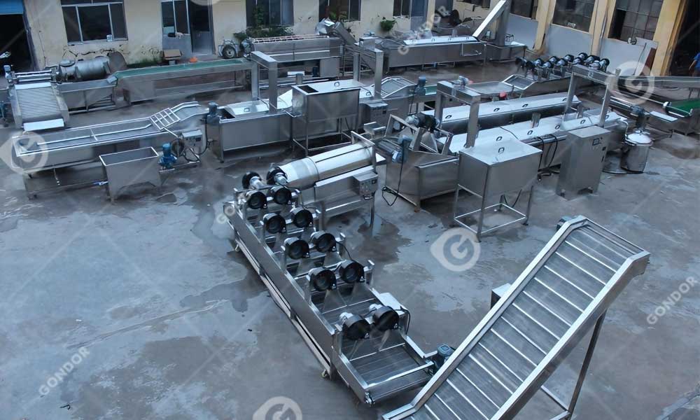 Automatic french fry production line for frozen potato fries