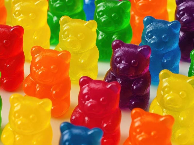 Sugar free gummy bears with vitamins and minerals