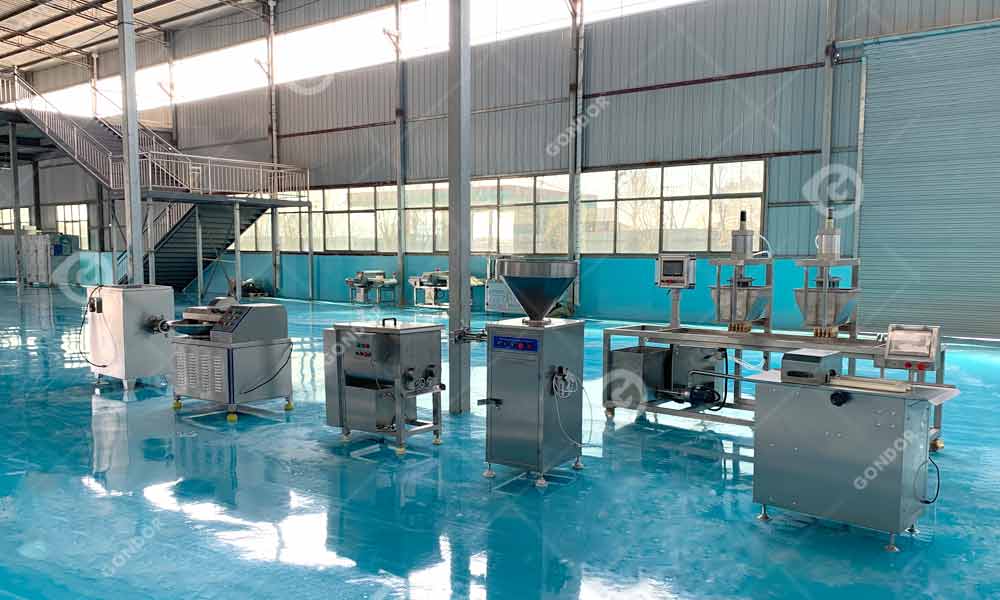 automatic sausage production line with filling and linking