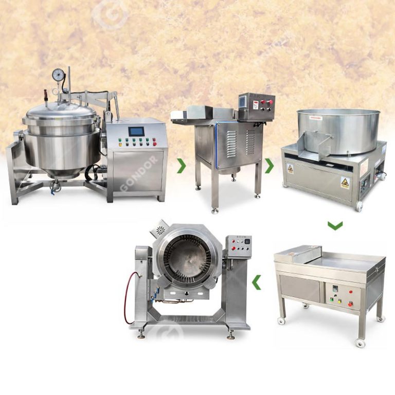 Full automatic meat floss processing line