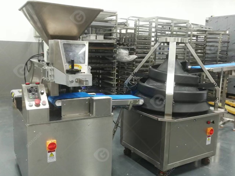 continuous dough divider rounder machine display