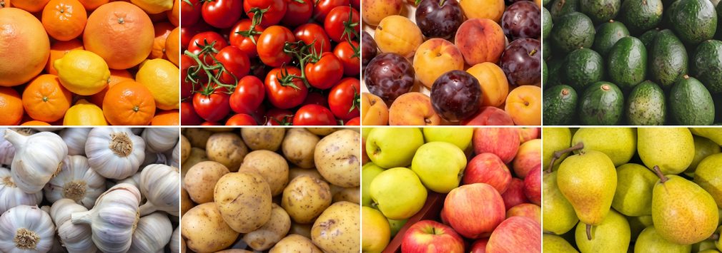 Fruits and vegetables suitable for roller sorters